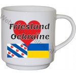 Provincie mok met vlag Oekraïne